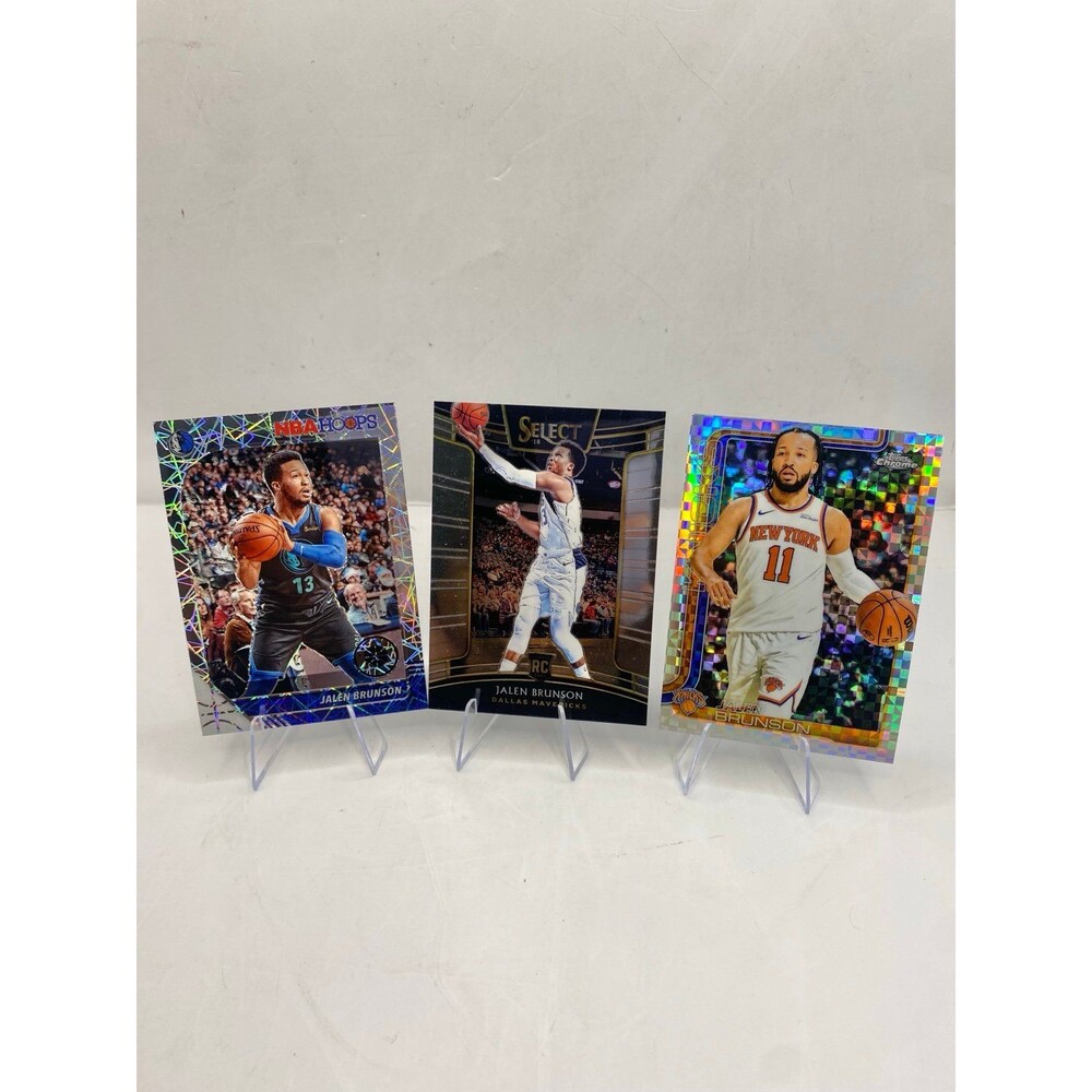 Jalen Brunson 3 card lot Rookie and parallels Mavericks NY Knicks